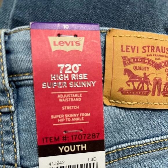 Levi's 720 High-Rise Super Skinny Jeans Girls Size 10 NWT - Picture 9 of 9
